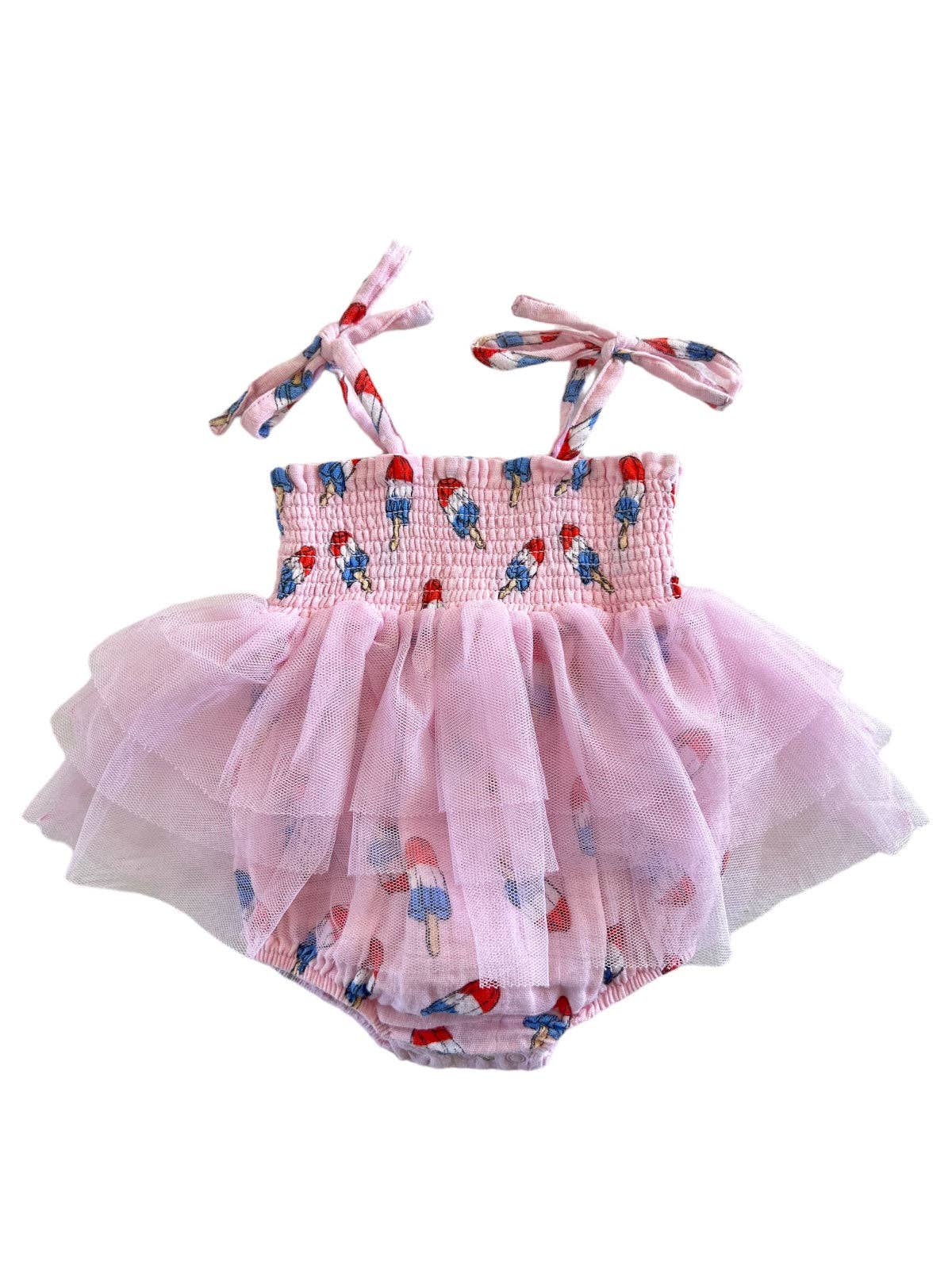 Tutu Bubble Romper - Red, White & Blue Popsicle