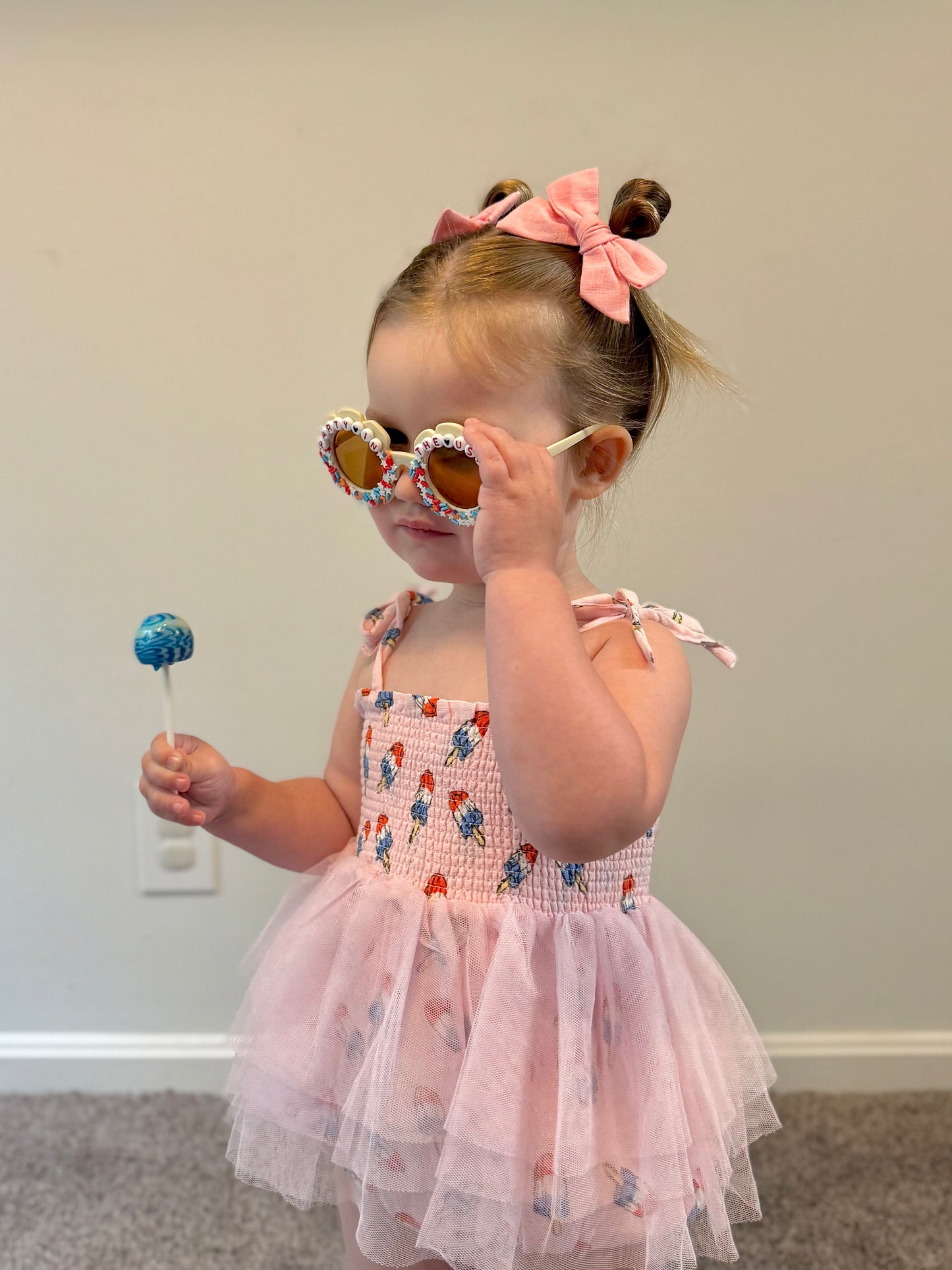 Tutu Bubble Romper - Red, White & Blue Popsicle