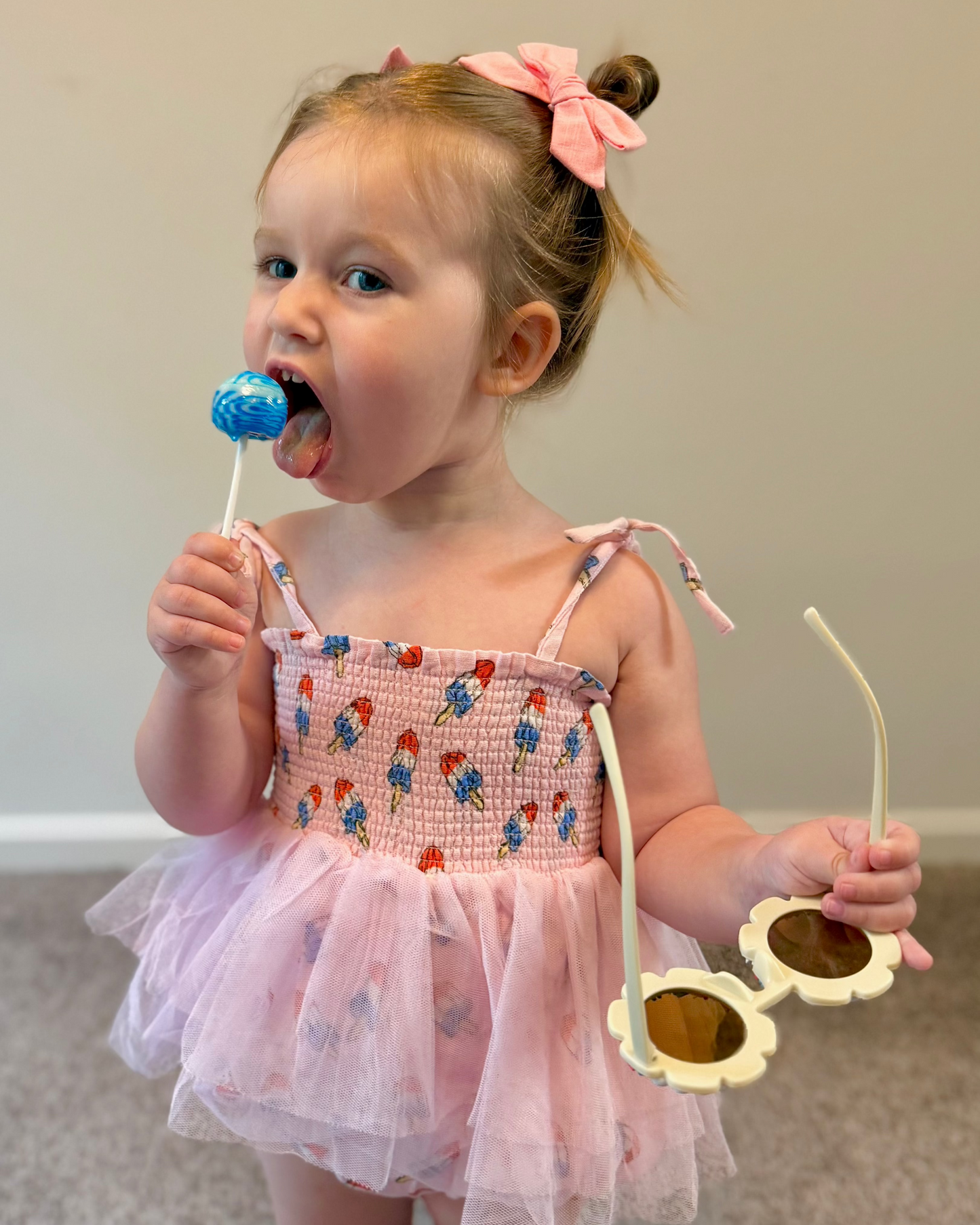 Tutu Bubble Romper - Red, White & Blue Popsicle