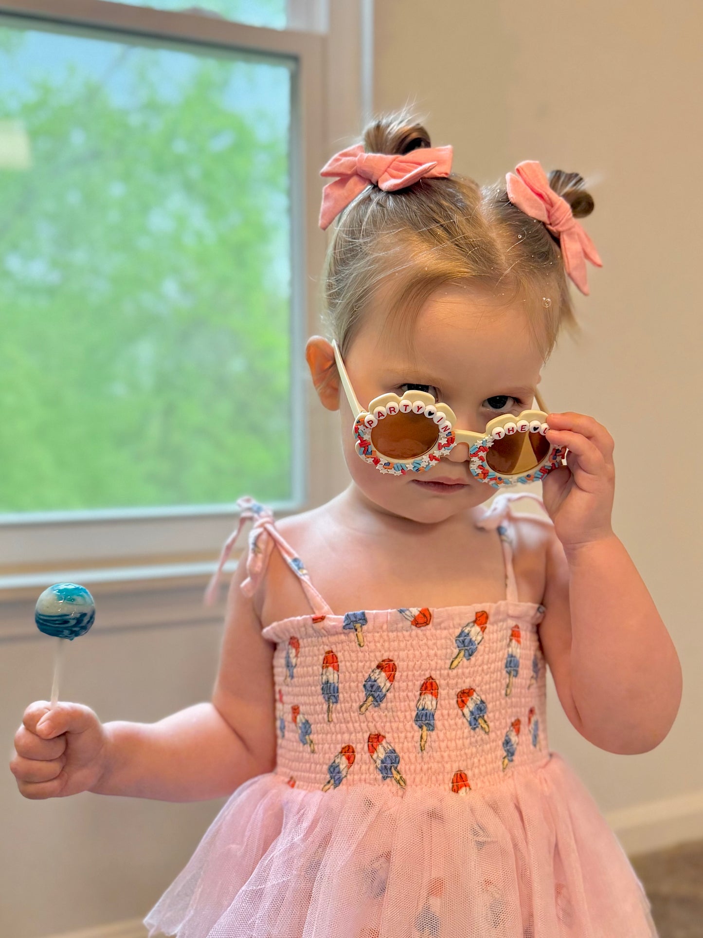 Tutu Bubble Romper - Red, White & Blue Popsicle