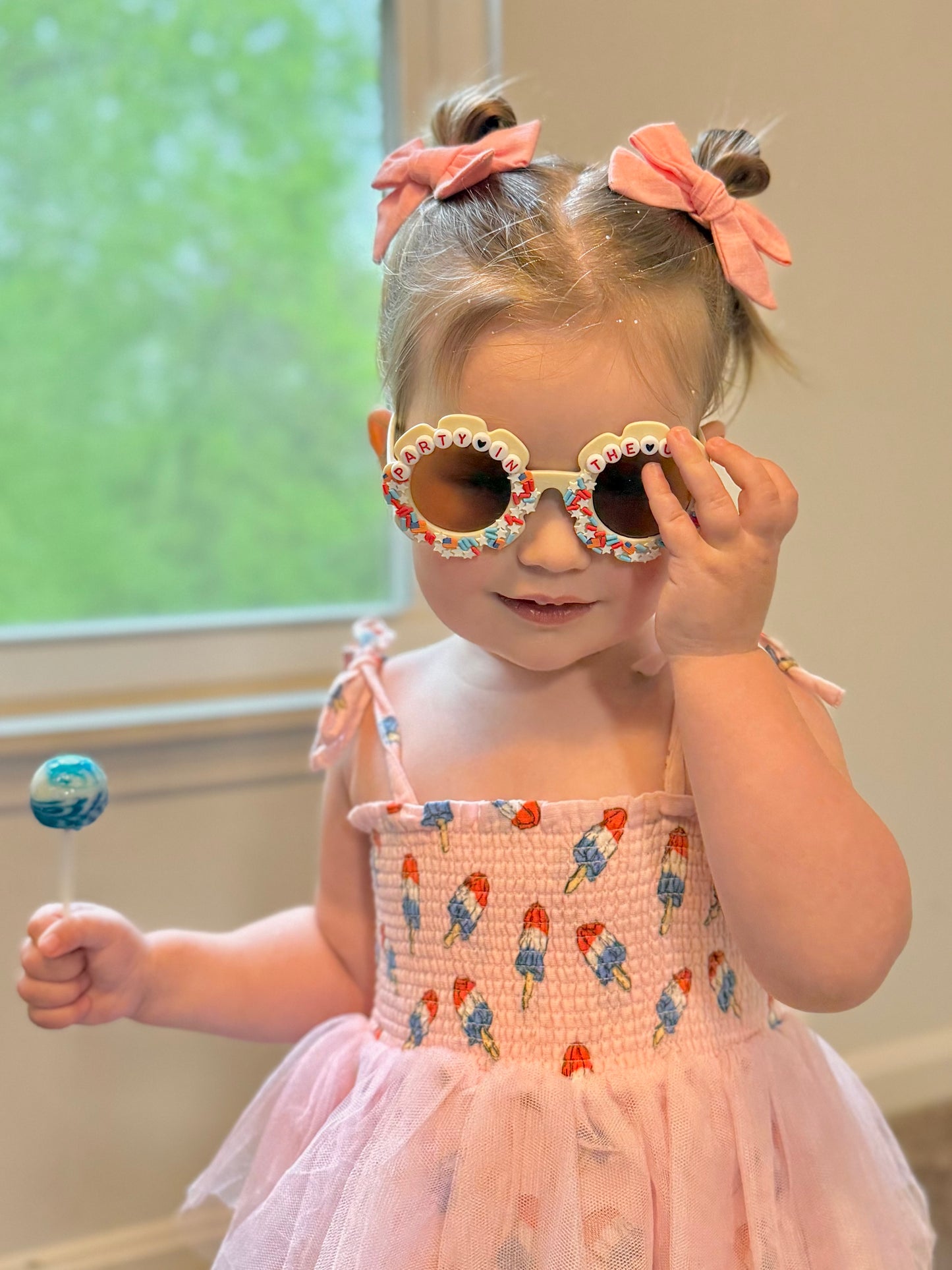 Tutu Bubble Romper - Red, White & Blue Popsicle
