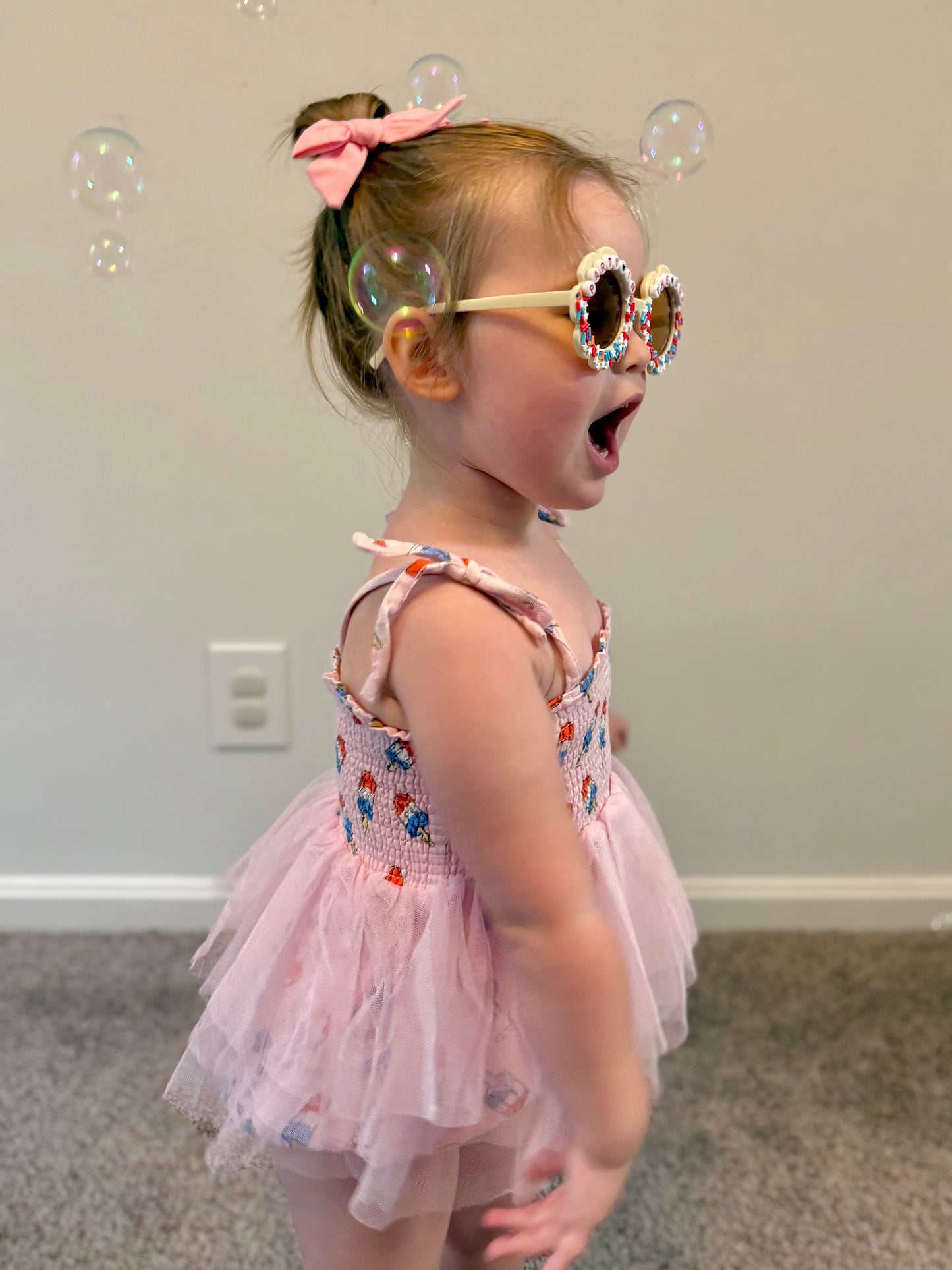 Tutu Bubble Romper - Red, White & Blue Popsicle
