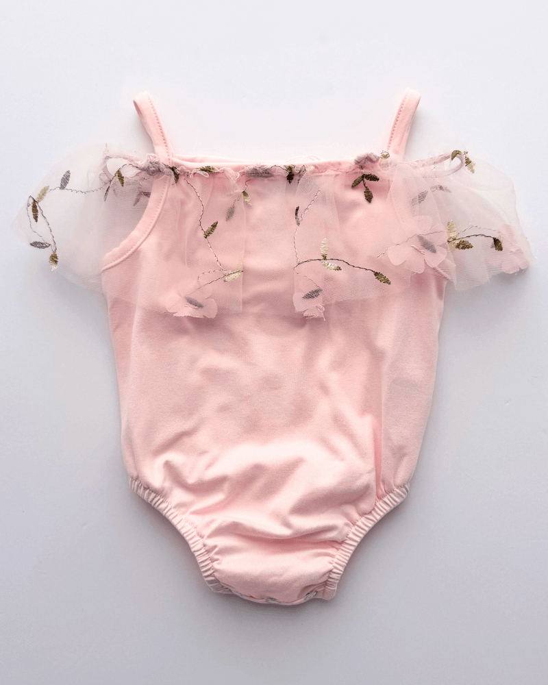 Pink Swan Off Shoulder Leotard