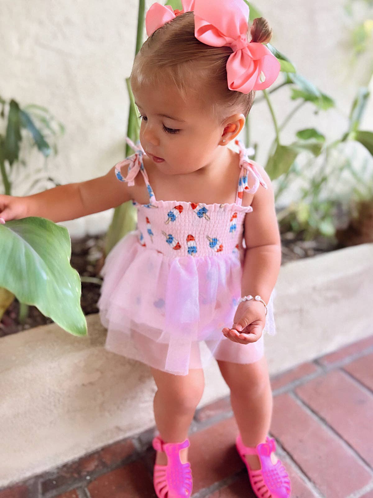 Tutu Bubble Romper - Red, White & Blue Popsicle