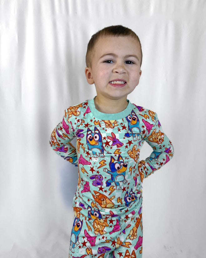 Heeler Lightning Two Piece Bamboo Pajamas