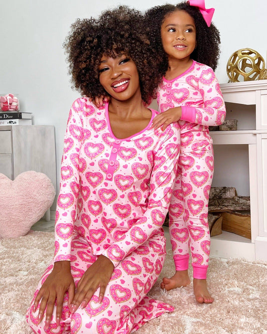 Mommy And Me Heart Donut Pajama Set- Mama