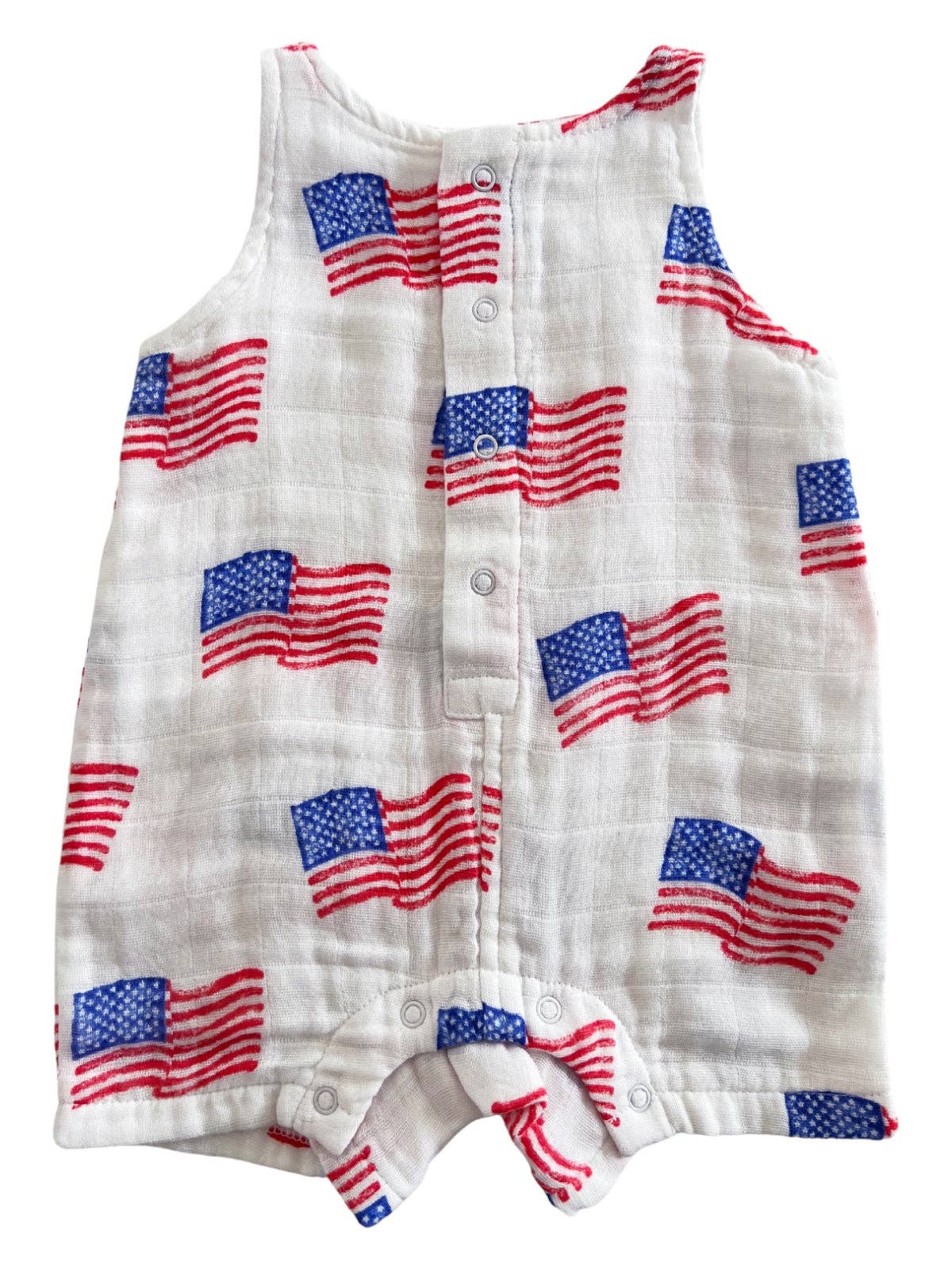 Muslin Shortie Romper - American Flag