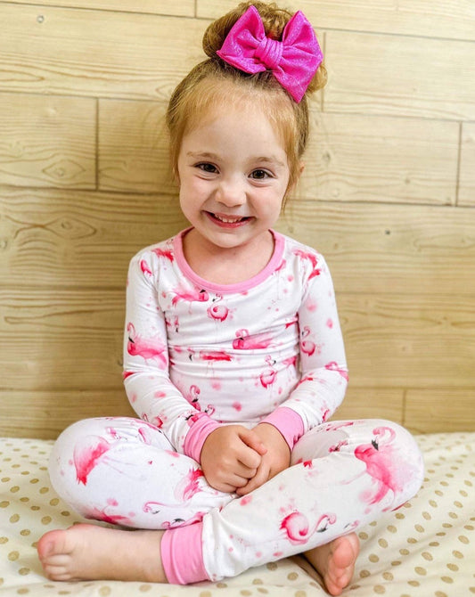 Flamingo to Bed Long Sleeve Bamboo Toddler Pajamas