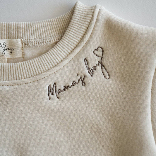 Mama's Boy Embroidered Crewneck Sweatshirt