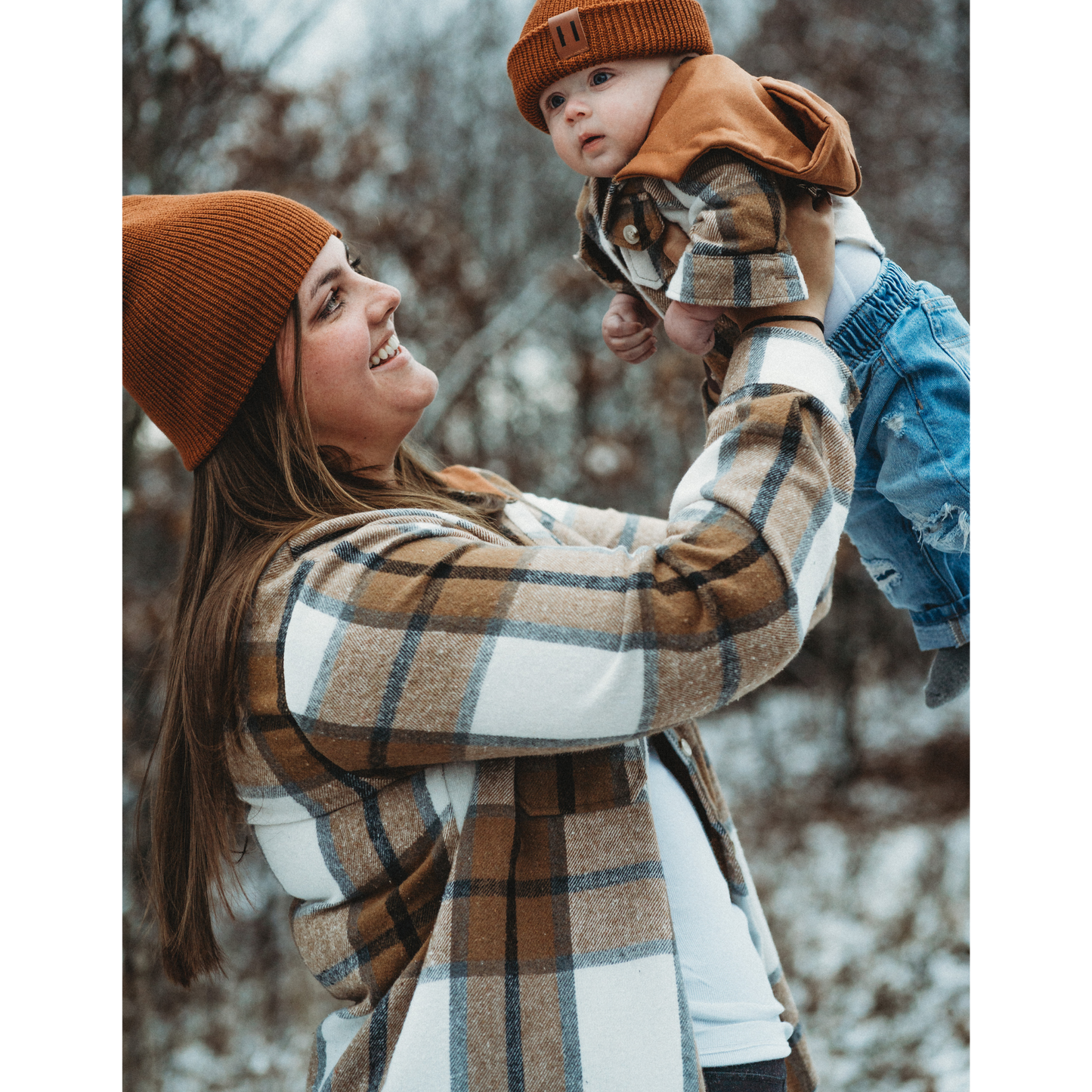 Hooded Brown & Gray Flannel Jacket- Baby & Toddler