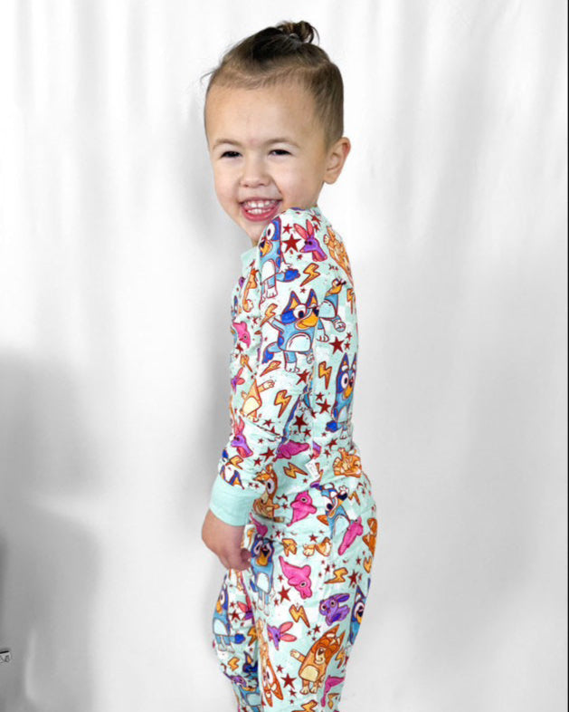 Heeler Lightning Two Piece Bamboo Pajamas