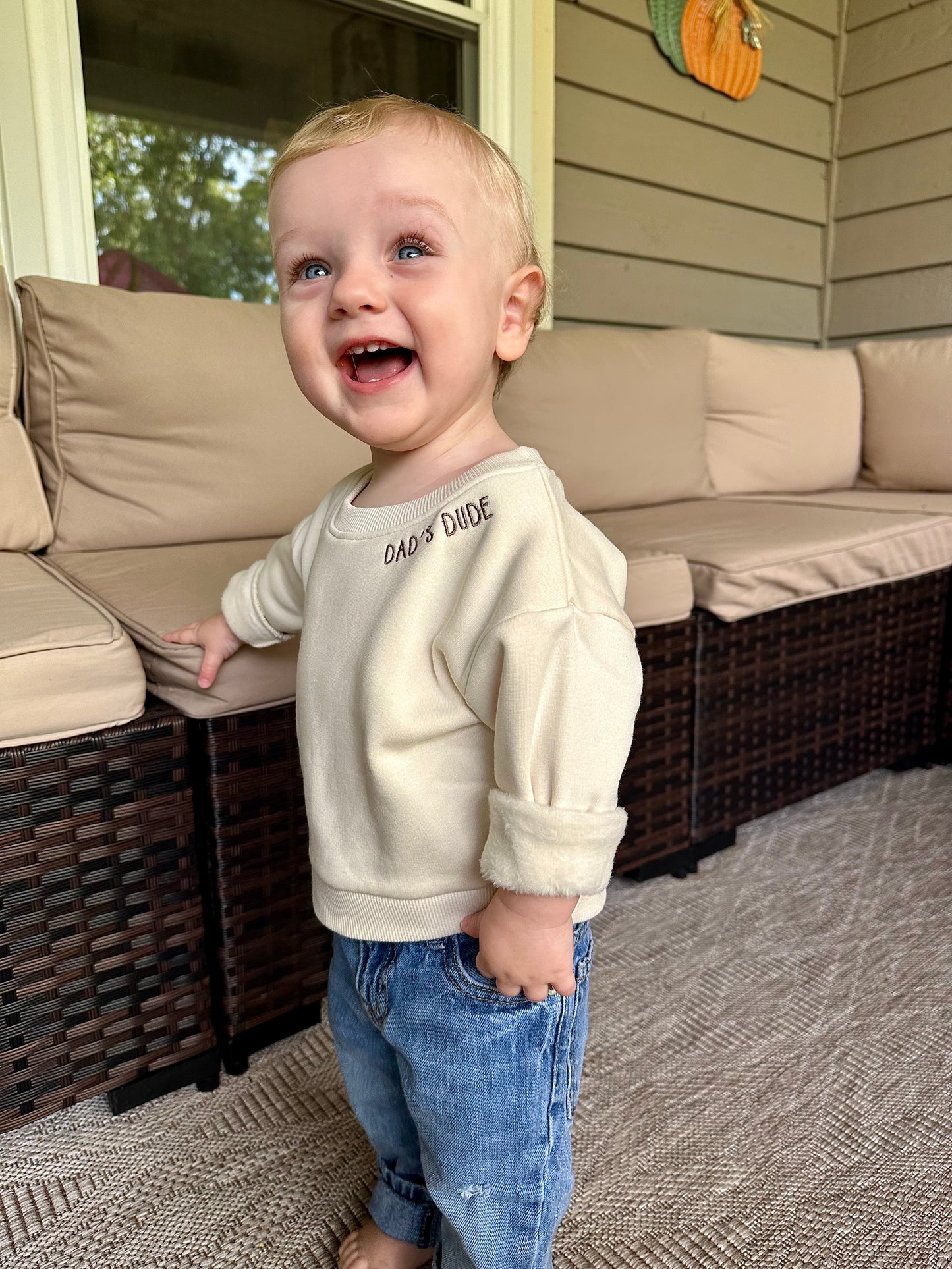 Dad's Dude Embroidered Crewneck Sweatshirt