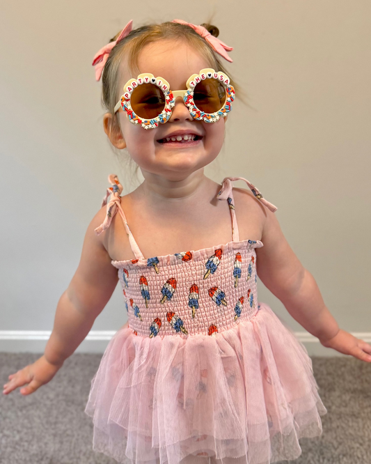 Tutu Bubble Romper - Red, White & Blue Popsicle