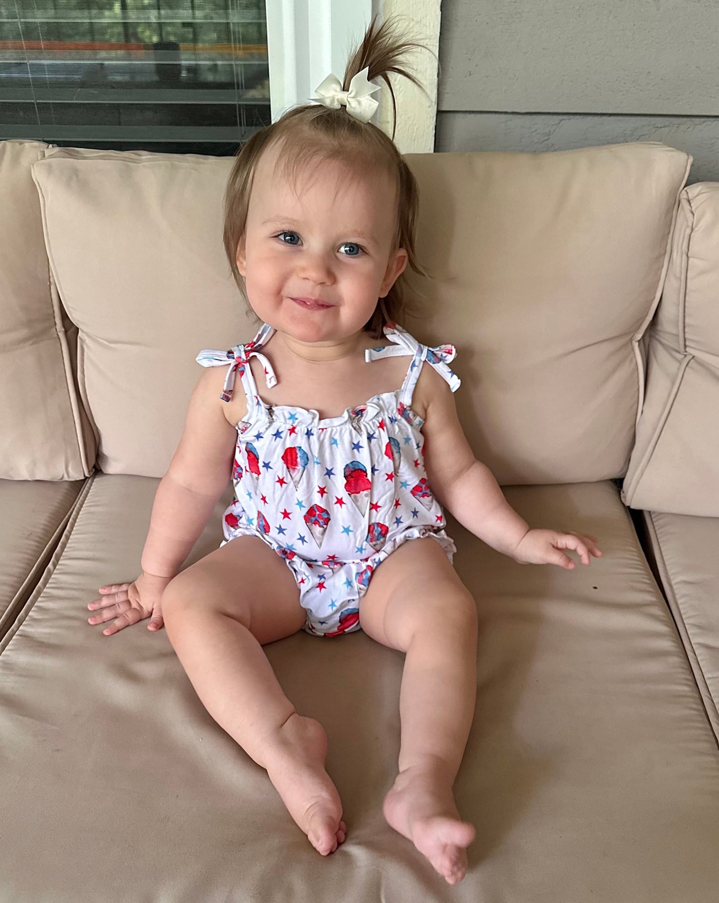 Red, White and Blue Snowcones Bubble Romper