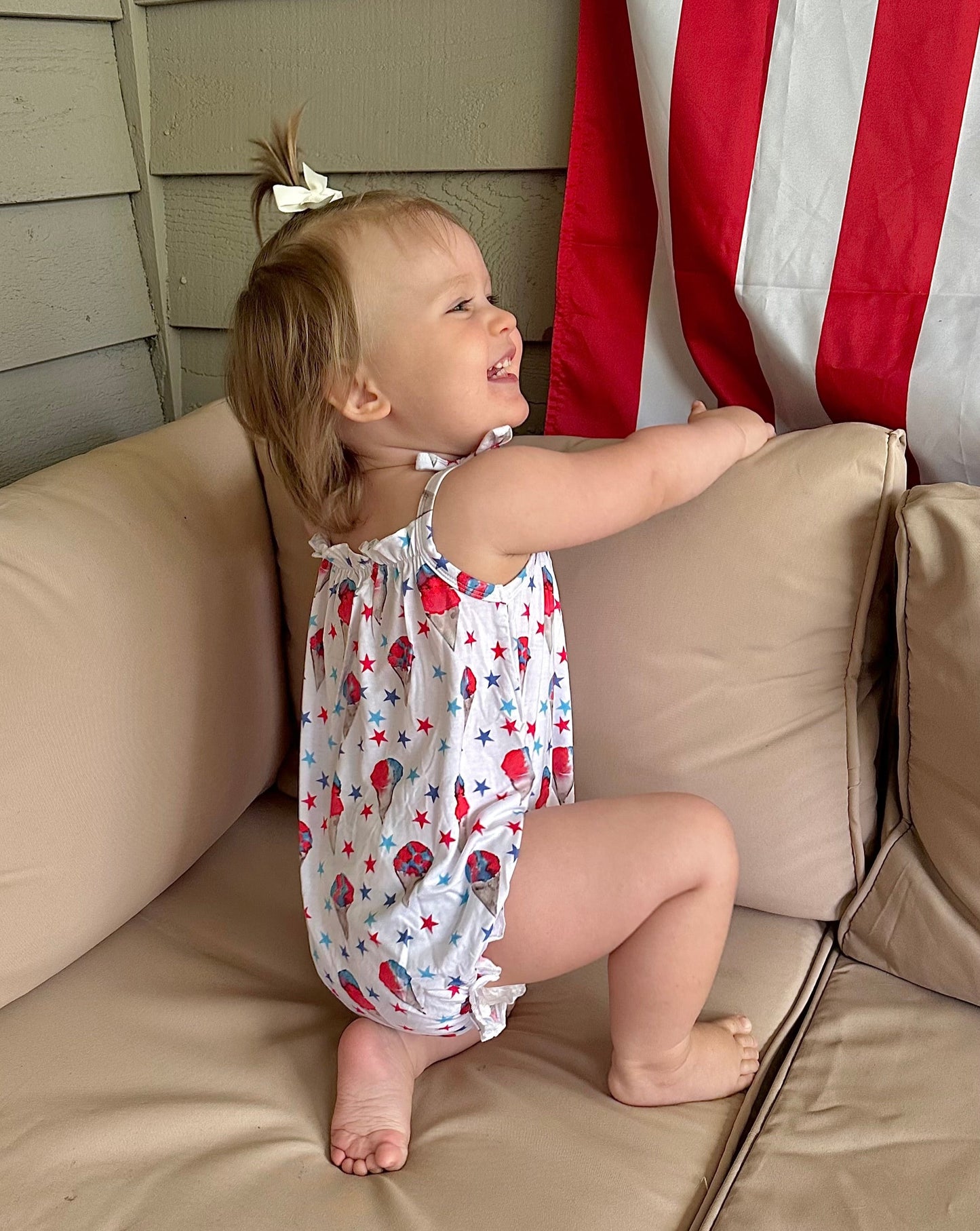 Red, White and Blue Snowcones Bubble Romper
