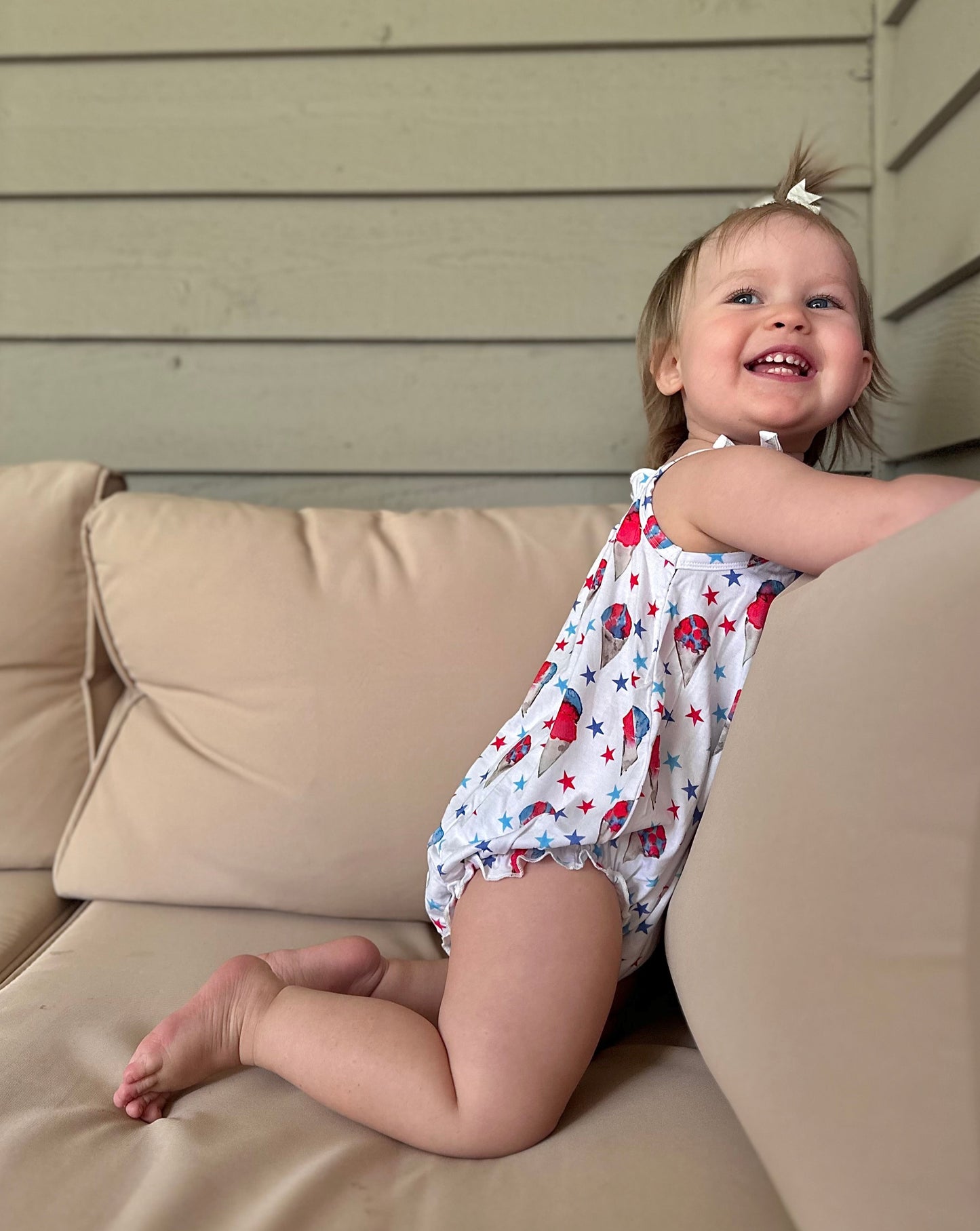 Red, White and Blue Snowcones Bubble Romper