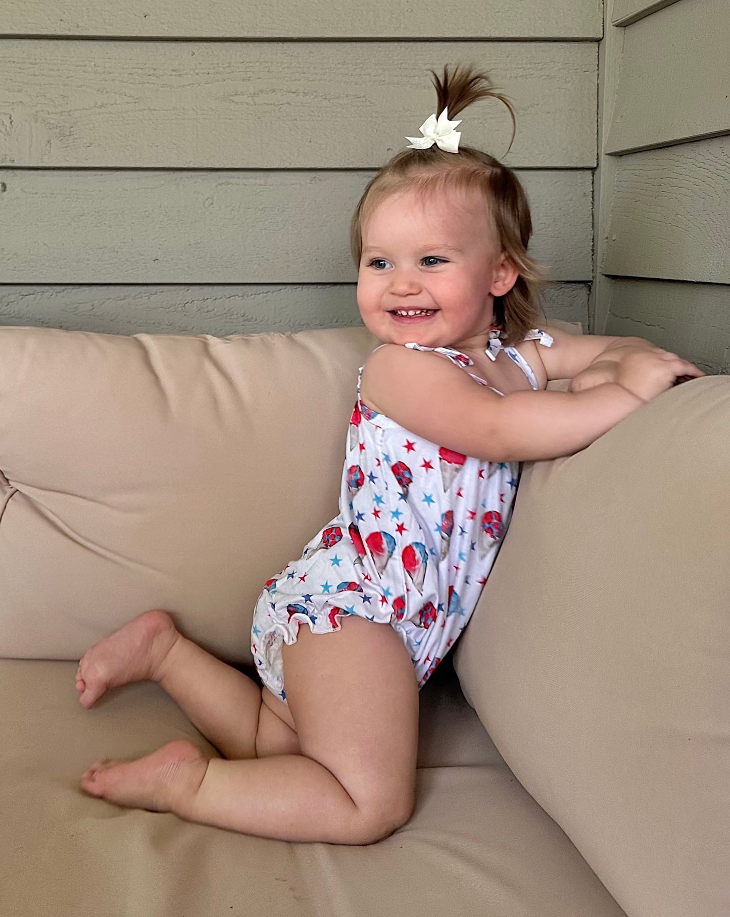 Red, White and Blue Snowcones Bubble Romper