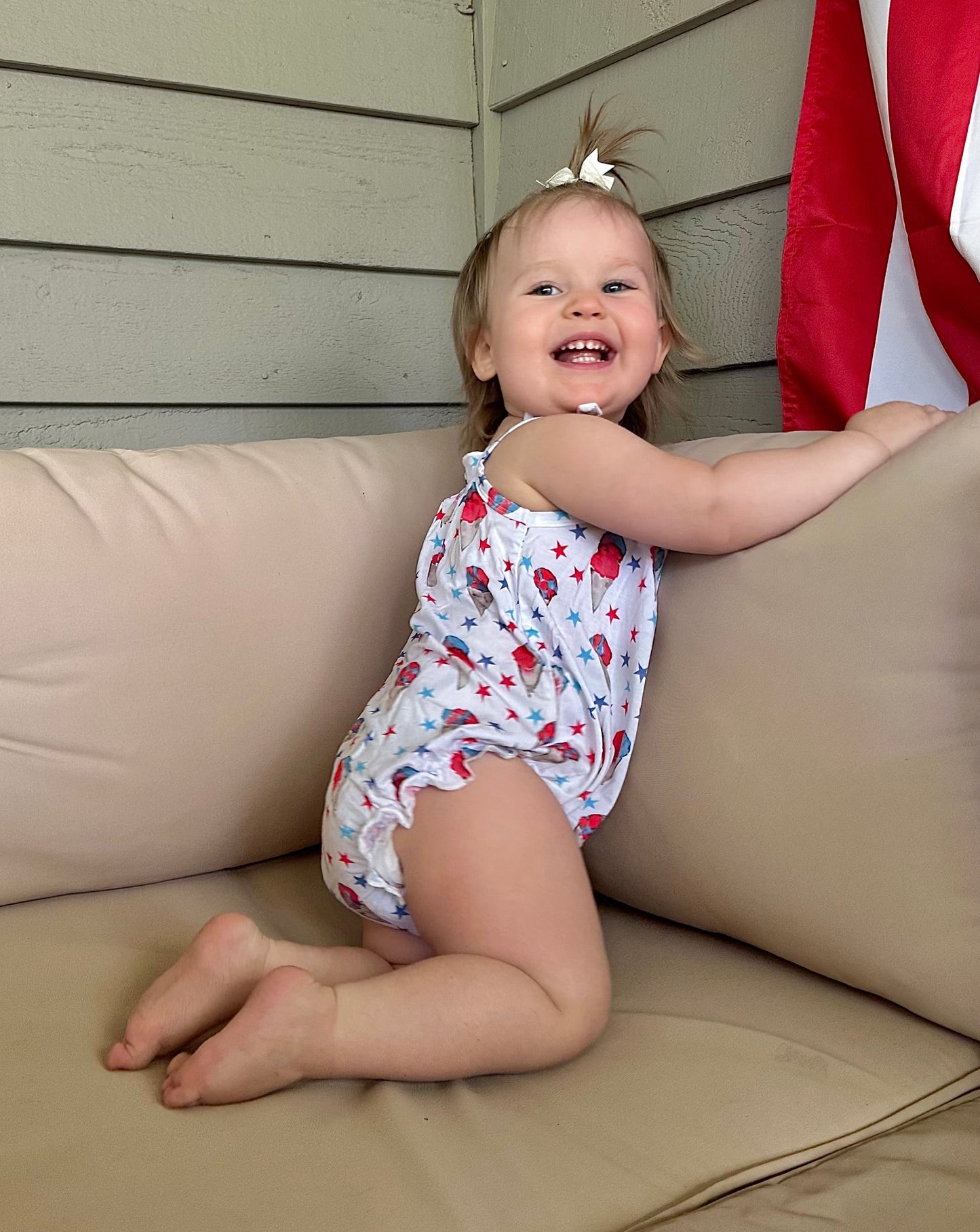 Red, White and Blue Snowcones Bubble Romper