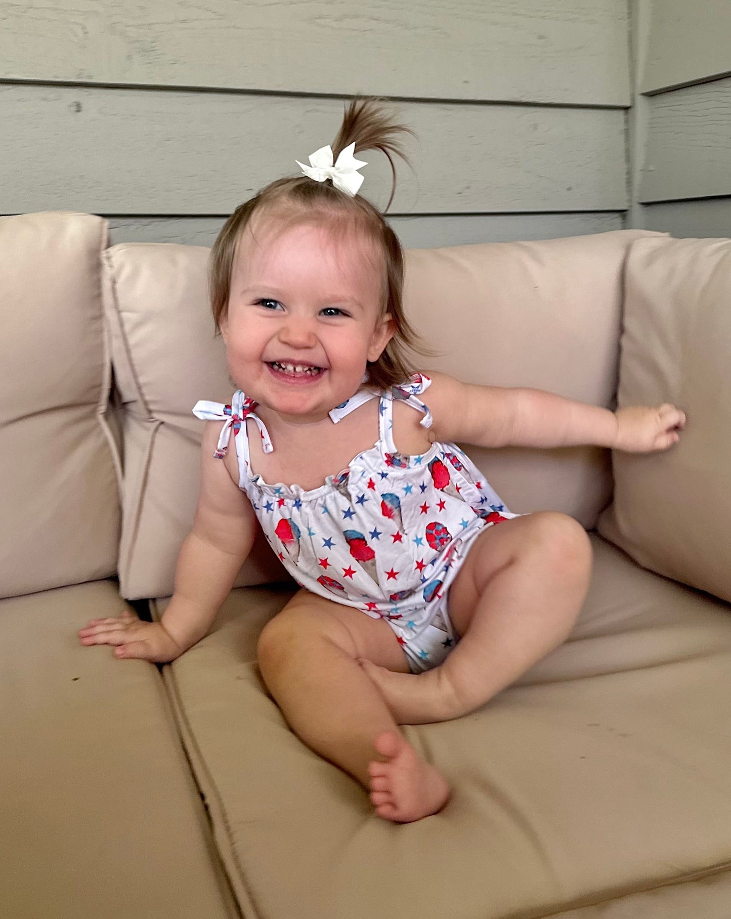 Red, White and Blue Snowcones Bubble Romper