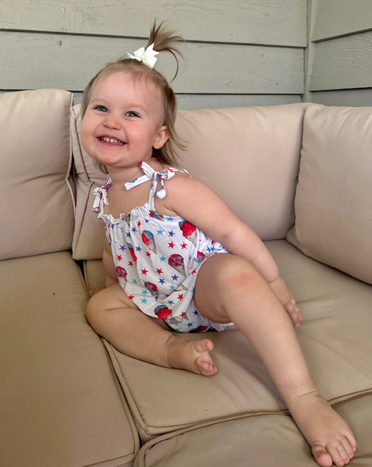 Red, White and Blue Snowcones Bubble Romper