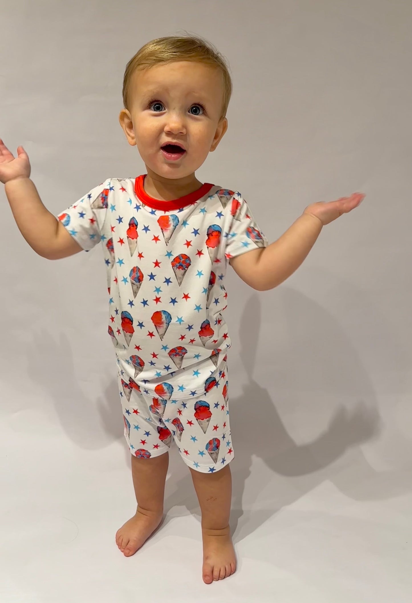 Red, White and Blue Snowcones Two Piece PJ Short Set