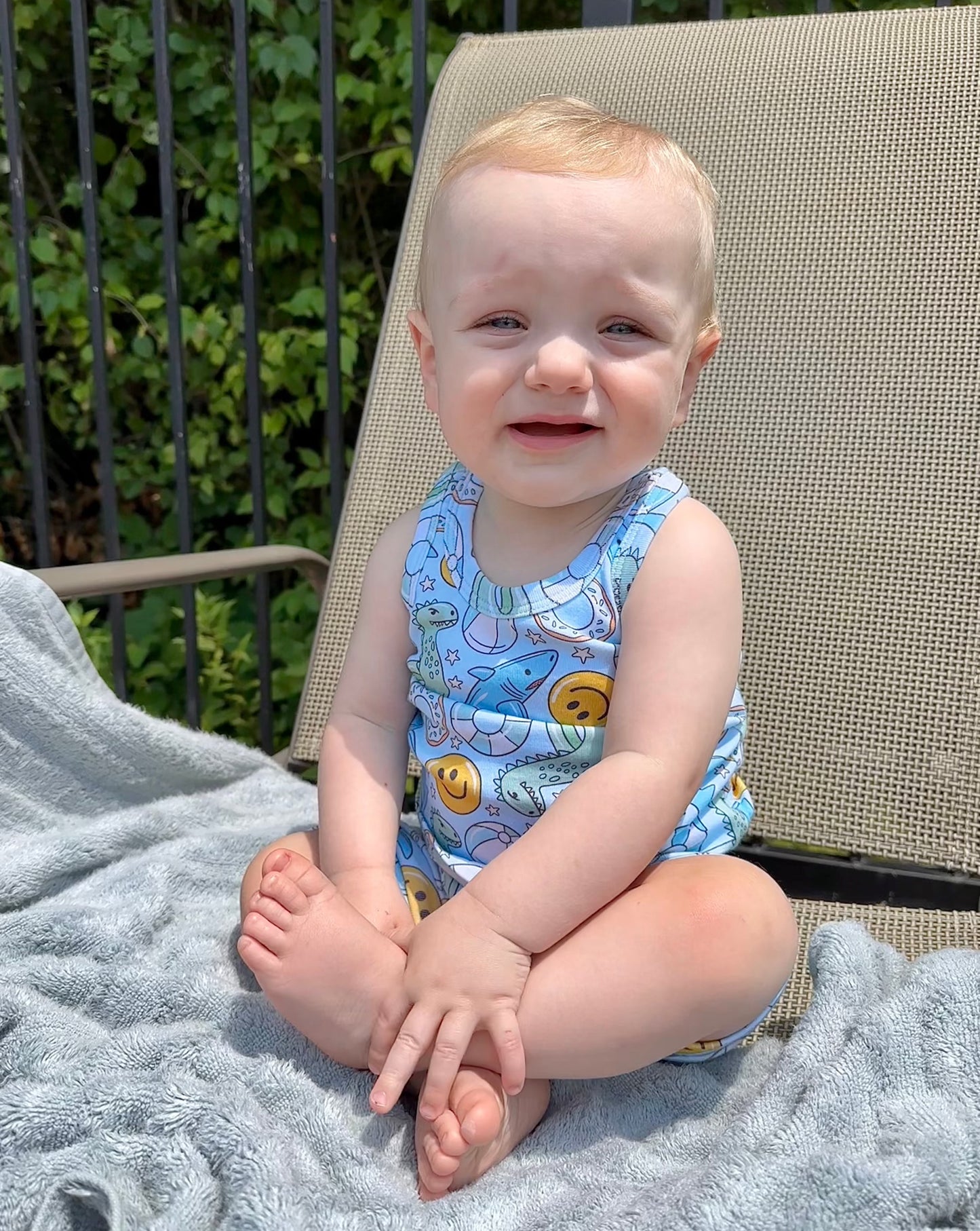 Blue Beach Babe Summer Tank Set