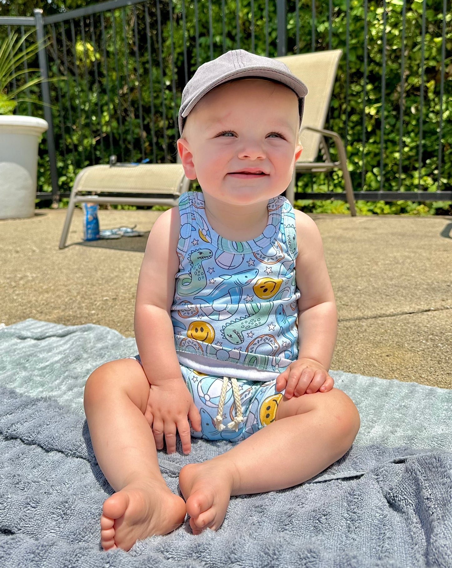 Blue Beach Babe Summer Tank Set