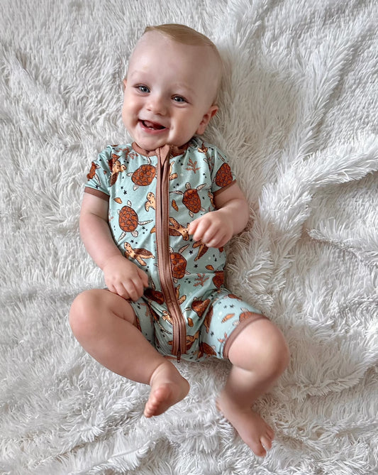 Turtle Tide Bamboo Shortie Romper