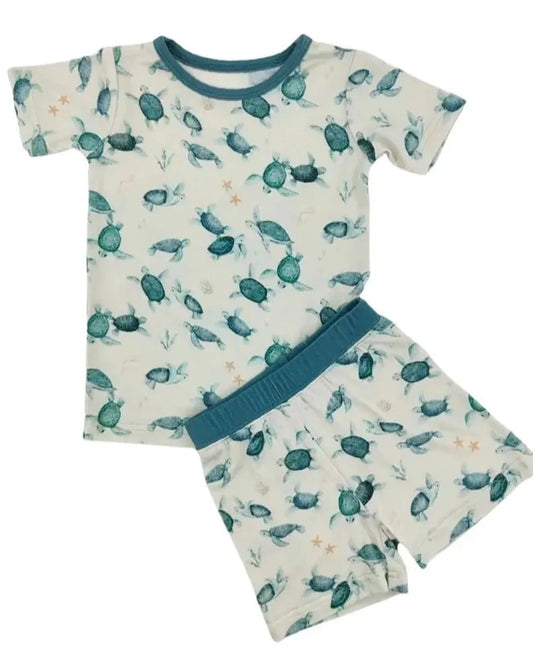 Sea Turtle Bamboo Shorts PJ Set