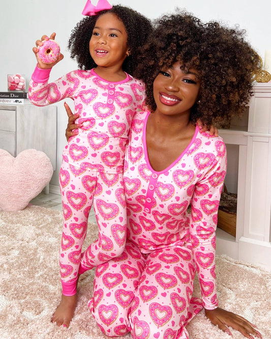 Mommy And Me Heart Donut Toddler Pajama Set