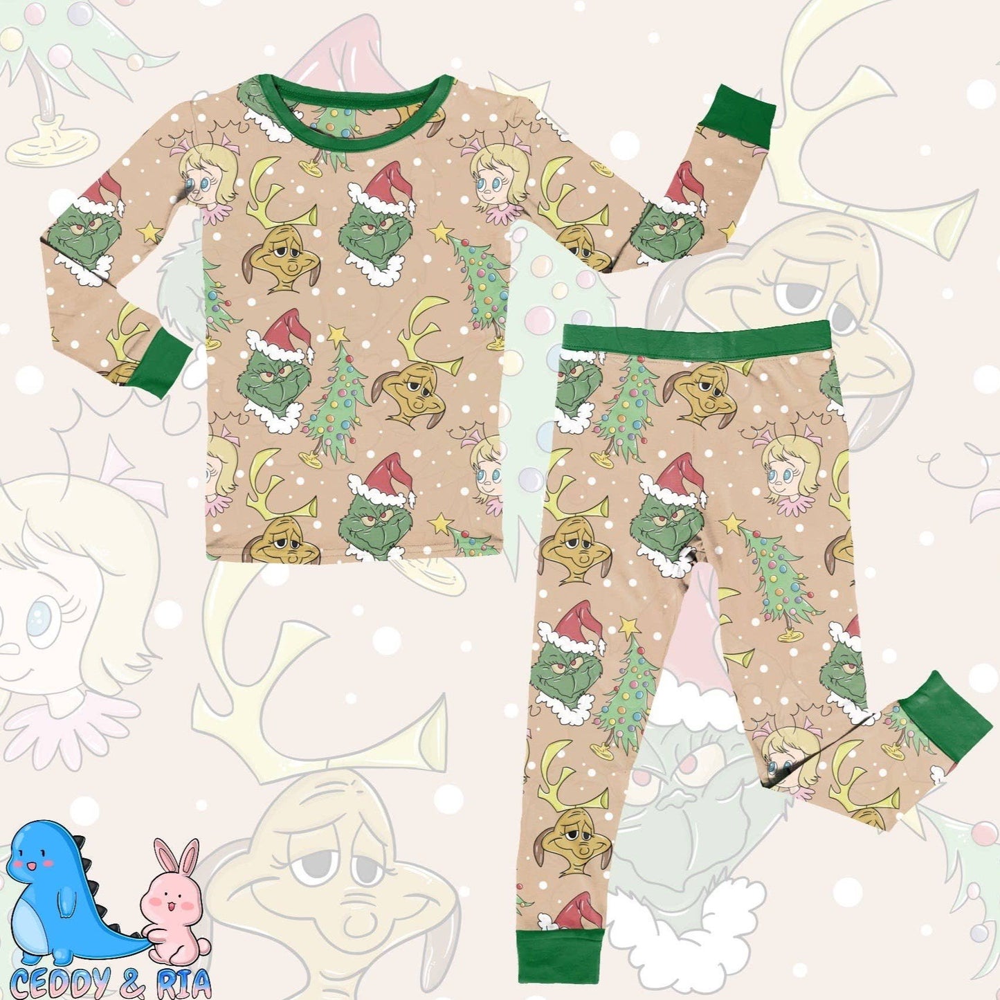 Mr. Grinch Two Piece Bamboo Pajama Set