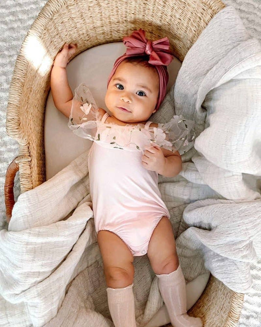 Pink Swan Off Shoulder Leotard