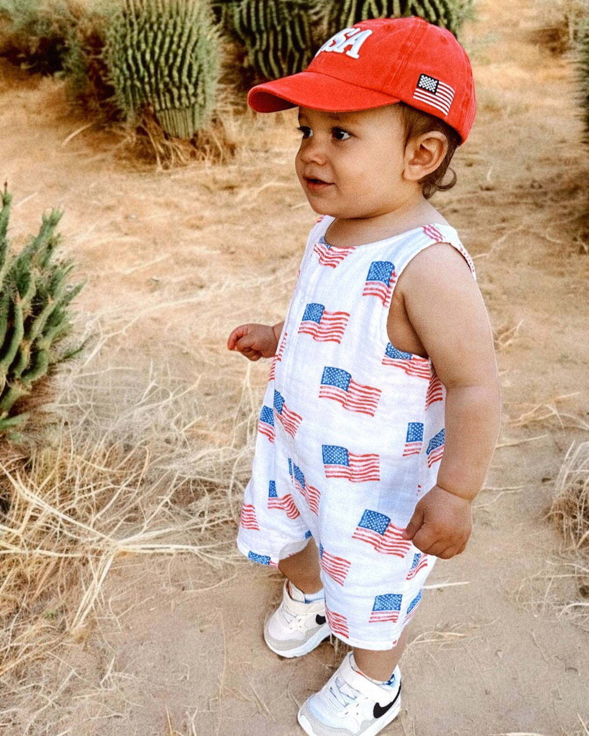 Muslin Shortie Romper - American Flag
