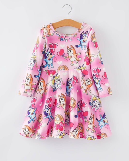 Twirl Into My Heart Bluey Long Sleeve Dress